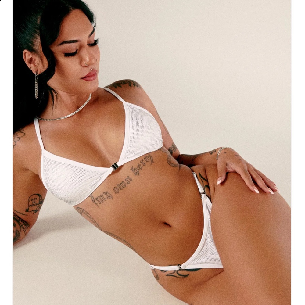 3pc Hella Heels Sparkly Bikini String Top, Clasp Brief & Thong Stripper